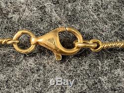 ROBERTO COIN 16 18K YellowithWhite Gold 7 Station Diamond Dog Bone Necklace