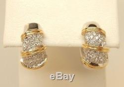 ROBERTO COIN 18K 2-Tone Gold 1.00 Ct T. W. Diamond NABUCCO Huggie Earrings $4,300