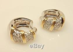 ROBERTO COIN 18K 2-Tone Gold 1.00 Ct T. W. Diamond NABUCCO Huggie Earrings $4,300