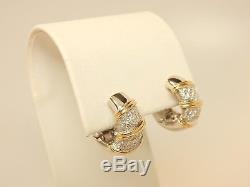 ROBERTO COIN 18K 2-Tone Gold 1.00 Ct T. W. Diamond NABUCCO Huggie Earrings $4,300