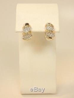 ROBERTO COIN 18K 2-Tone Gold 1.00 Ct T. W. Diamond NABUCCO Huggie Earrings $4,300