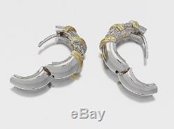 ROBERTO COIN 18K 2-Tone Gold 1.00 Ct T. W. Diamond NABUCCO Huggie Earrings $4,300