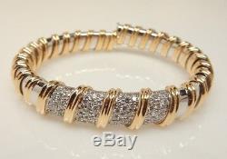 ROBERTO COIN 18K 2-Tone Gold 2.00 Ct. T. W. Diamond NABUCCO Flex Bangle Bracelet