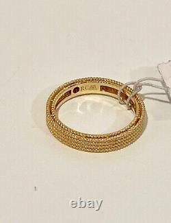 ROBERTO COIN 18K Gold Symphony Barocco Braided Band Ring Sz 6.5 Italy NEW