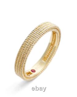 ROBERTO COIN 18K Gold Symphony Barocco Braided Band Ring Sz 6.5 Italy NEW