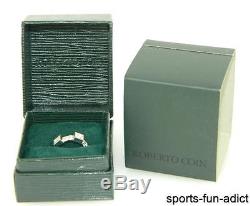 ROBERTO COIN 18K ITALY White Gold PRIMAVERA Pave Diamond Basket Weave Ring Sz 5
