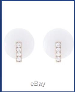 ROBERTO COIN 18K Rose Gold, White Jade Diamond Earrings