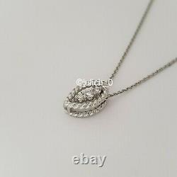ROBERTO COIN 18K White Gold Diamond 0.06TW Barocco Pendant Necklace $1100