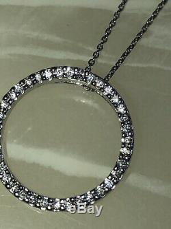 ROBERTO COIN 18K White Gold Diamond Circle of Life Pendant Necklace