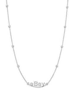 ROBERTO COIN 18K White Gold Diamond Station Necklace16/18NWOT$2580 Retail