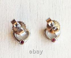 ROBERTO COIN 18K White Gold Diamond Tiny Treasures Heart Stud Earrings NEW $1180