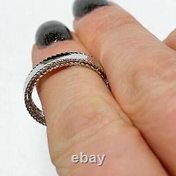 ROBERTO COIN 18K White Gold Ring Symphony Princess Band Size 7 Wedding Or Stack