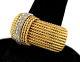 Roberto Coin 18k Yellow Gold Braided Rope Texture Diamond Ruby Band Ring Size 8