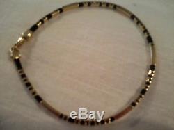 ROBERTO COIN 18K YELLOW GOLD and BLACK RUBBER AFRICA BRACELET #1