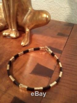 ROBERTO COIN 18K YELLOW GOLD and BLACK RUBBER AFRICA BRACELET SAVE NOW