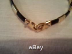 ROBERTO COIN 18K YELLOW GOLD and BLACK RUBBER AFRICA BRACELET SAVE NOW