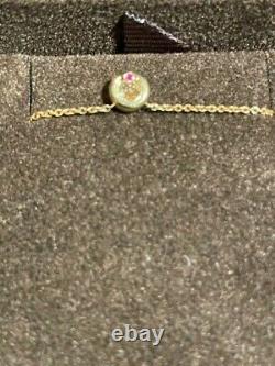 ROBERTO COIN 18K Yellow Gold Diamond Bezel Pendant Necklace, 16, with box #122