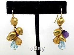 ROBERTO COIN 18K Yellow Gold Multi-Gem Golden Nugget Dangle Earrings