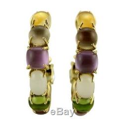 ROBERTO COIN 18K Yellow Gold Shanghai Multi-Gem Hoop Earrings (8881386AYERJ)