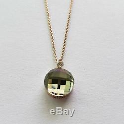 ROBERTO COIN 18k Rose Gold Green Amethyst & Diamond Pendant Necklace 18 $950