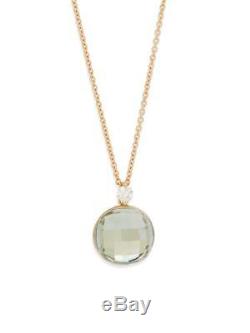 ROBERTO COIN 18k Rose Gold Green Amethyst & Diamond Pendant Necklace 18 $950