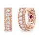 ROBERTO COIN 18k Rose Gold Symphony Princess Huggie Earrings with Diamonds