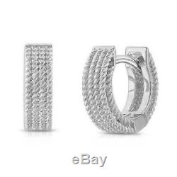 ROBERTO COIN 18k White Gold Symphony Barocco Huggie Earrings (7771361AWER0)