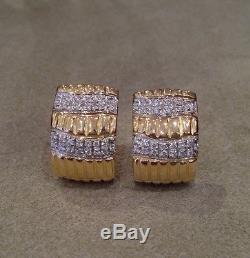 ROBERTO COIN 18k Yellow Gold Diamond Half Hoop Earrings HM1348