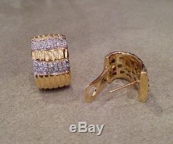 ROBERTO COIN 18k Yellow Gold Diamond Half Hoop Earrings HM1348