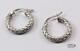 ROBERTO COIN APPASTIONATA 18K WHITE GOLD BRAIDED ROUND HOOP EARRINGS 21.23mm