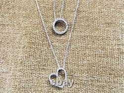ROBERTO COIN Diamond Circle of Life Necklace 18K White Gold Pendant & Chain $700