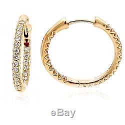 ROBERTO COIN Diamond Hoop Earrings in 18K Rose Gold 18mm