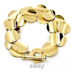 ROBERTO COIN Double Row Disc Toggle Bracelet in 18k Yellow Gold