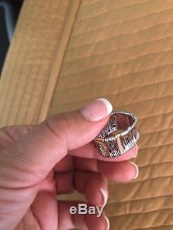 ROBERTO COIN Elephant 18 ct White and Rose Gold Dmnds Flex Ring Sz 7 MSRP $2,800
