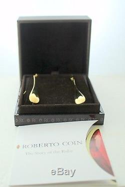 Roberto Coin Long Teardrop Earrings 18k Yellow Gold New In Box $1040 6.3 Grams