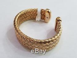 ROBERTO COIN NEW Rose Gold Over Woven Sterling Silver Cuff Bracelet