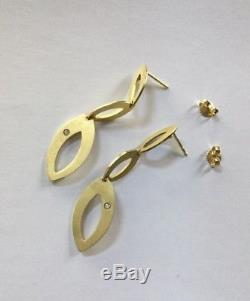 ROBERTO COIN Oval Twist Earrings, 18k Matte Yellow Gold with Diamond Accent