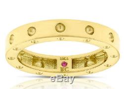 ROBERTO COIN POIS MOI 18KT Yellow Gold Single Row Band Size 6.5 (888533AY6500)