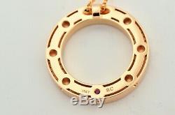 ROBERTO COIN POIS MOI 18K ROSE GOLD DIAMOND CIRCLE PENDANT NECKLACE 0.83ctw