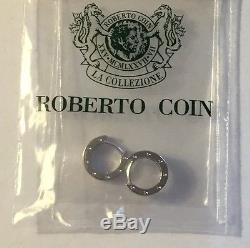 Roberto Coin Pois Moi 18k White Gold Huggie Earrings Hinged Post Back Italy