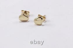 ROBERTO COIN TINY 18K YELLOW GOLD HEART LOVE STUD EARRINGS with 14K GOLD BACKS