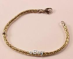 ROBERTO COIN WHEAT WOVEN BRAIDED 18K YELLOWithWHITE GOLD 2-STATION BRACELET