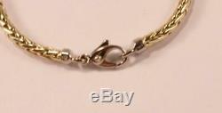 ROBERTO COIN WHEAT WOVEN BRAIDED 18K YELLOWithWHITE GOLD 2-STATION BRACELET