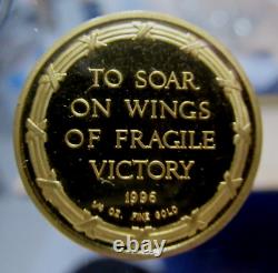 Rare 1996 Italian To Soar On Wings Of Fragile Victory 1/4 Oz 0.999 Gold Coin