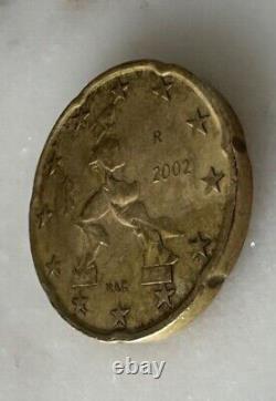 Rare 2002 Italy 20 Cent Euro Coin with Date Error Used Condition