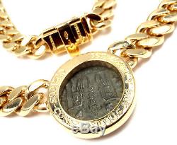 Rare! Authentic Bvlgari Bulgari 18k Yellow Gold Ancient Coin Link Necklace Cert