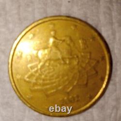 Rare Coin 50 Euro Cent 2002 Italy, Good Condition