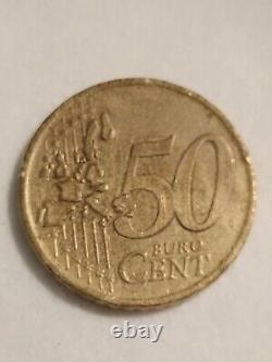 Rare EU Coin Italy 50 Cent Euro Nordic Gold 2001 Errors year of Minting 1st Map