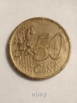 Rare EU Coin Italy 50 Cent Euro Nordic Gold 2001 Errors year of Minting 1st Map