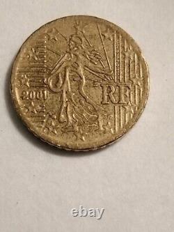 Rare EU Coin Italy 50 Cent Euro Nordic Gold 2001 Errors year of Minting 1st Map